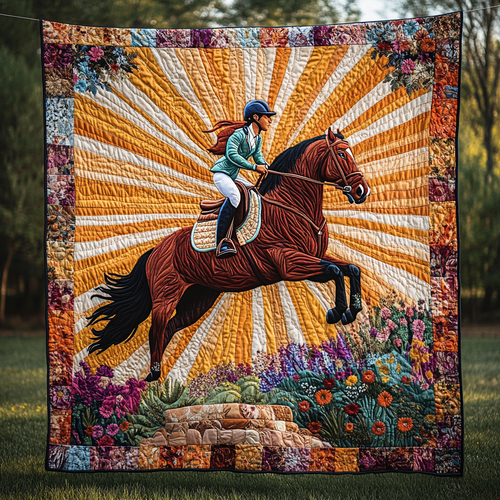 Galloping Glory Quilted Blanket
