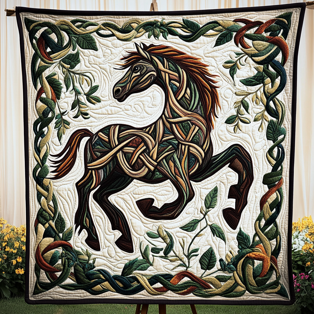Galloping Grace Quilted Blanket