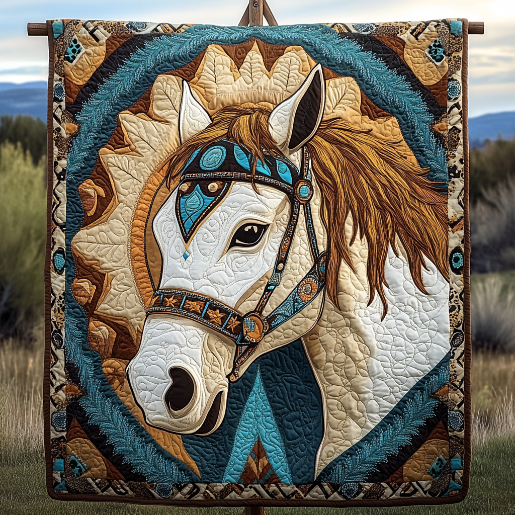 Galloping Plains Quilted Blanket