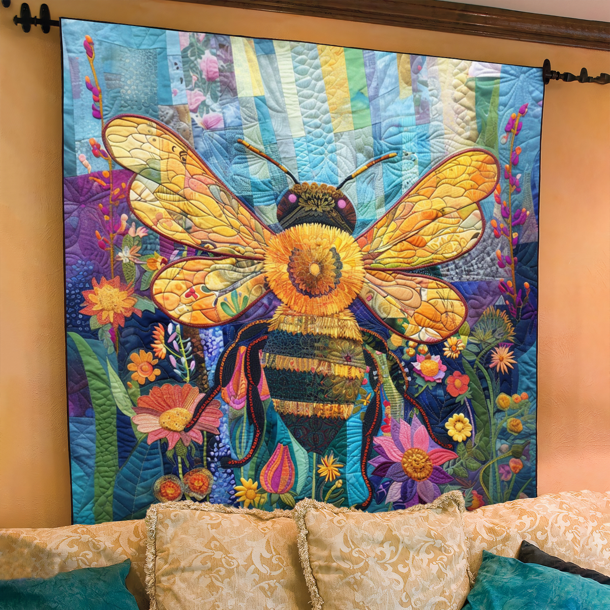 Garden Buzz Quilted Blanket