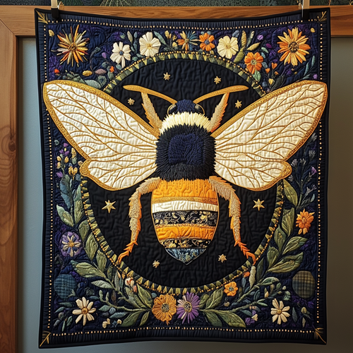 Garden Of Buzz Quilted Blanket
