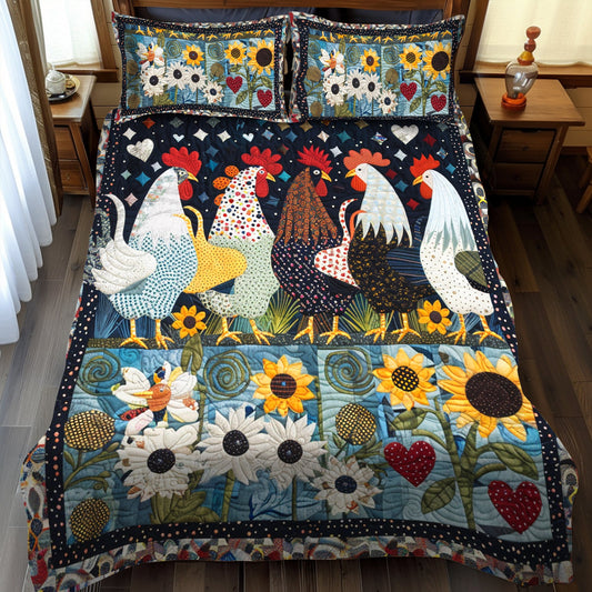 Garden Roost 3-Piece Quilted Bedding Set