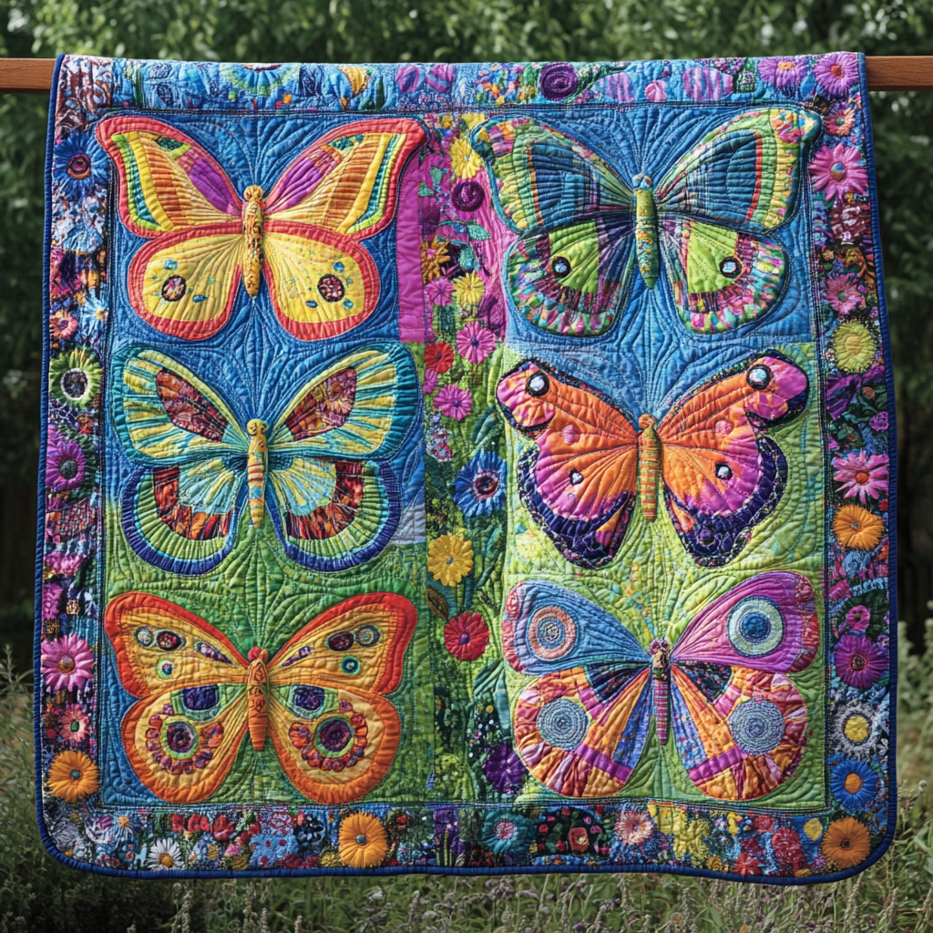 Garden Flutter Harmony Quilted Blanket