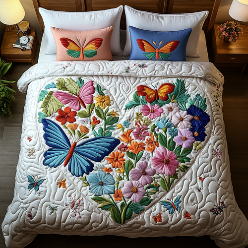Garden Harmony 3-Piece Quilted Bedding Set