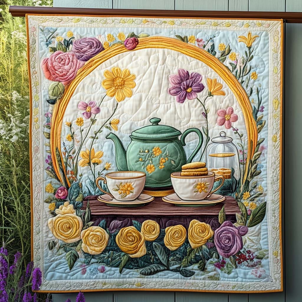 Garden Tea Quilted Blanket