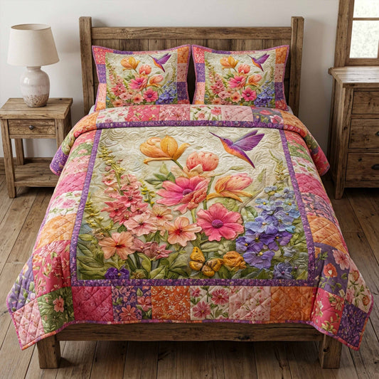 Garden Whispe 3-Piece Quilted Bedding Set