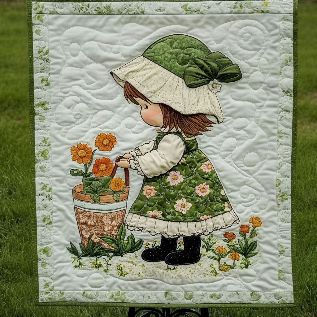 Garden Whispers Quilted Blanket