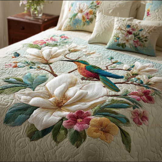 Garden Wings 3-Piece Quilted Bedding Set