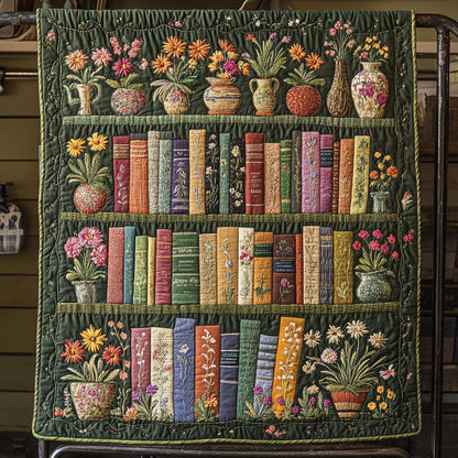 Garden of Books Quilted Blanket