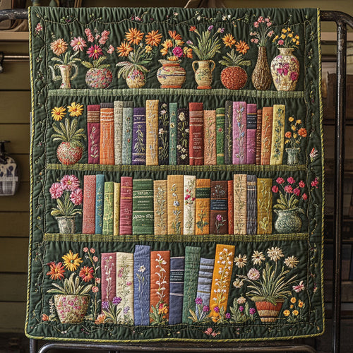 Garden of Books Quilted Blanket