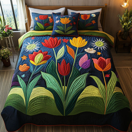 Garden of Colors 3-Piece Quilted Bedding Set