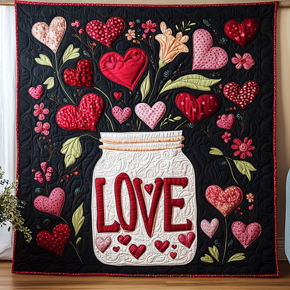 Garden of Hearts Quilted Blanket