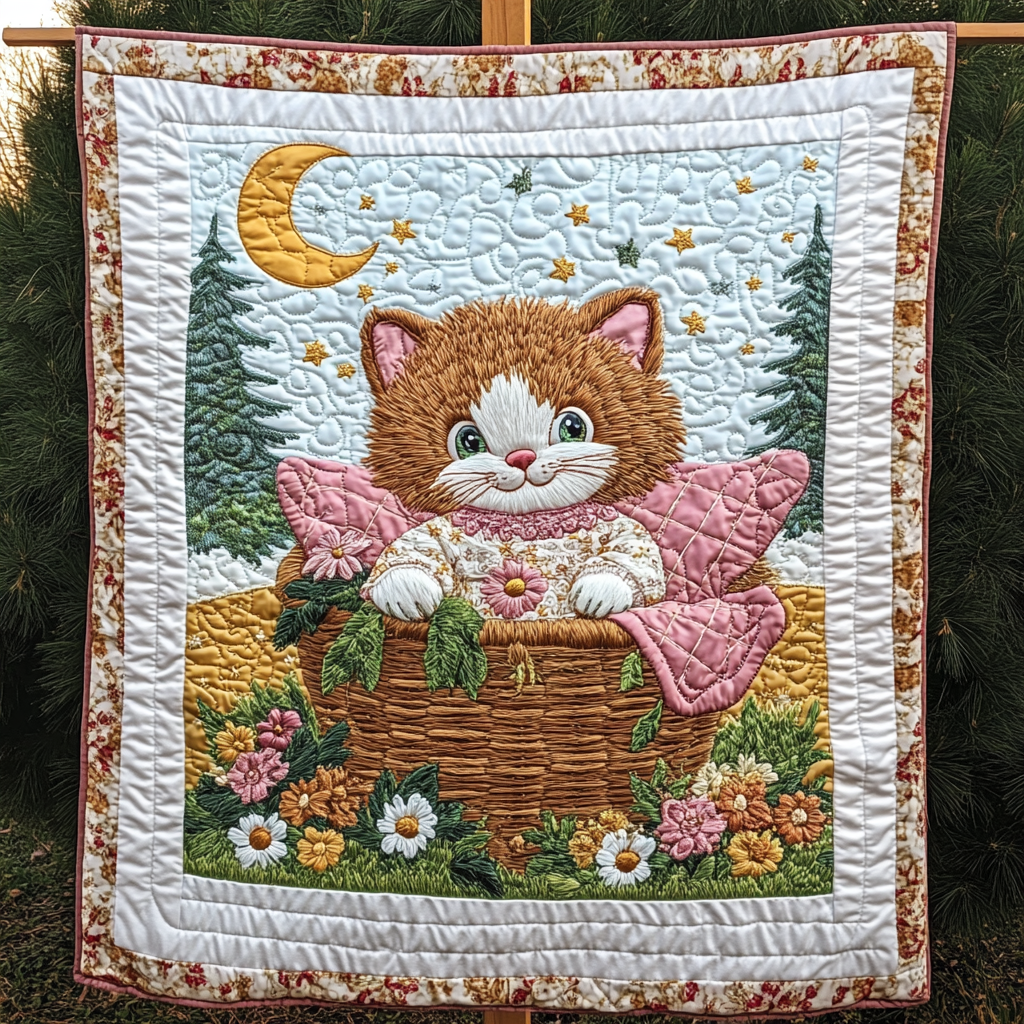 Garden of Whiskers Quilted Blanket
