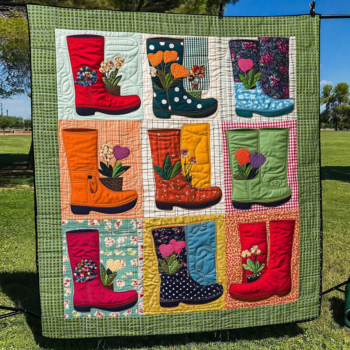 Gardening Steps Quilted Blanket