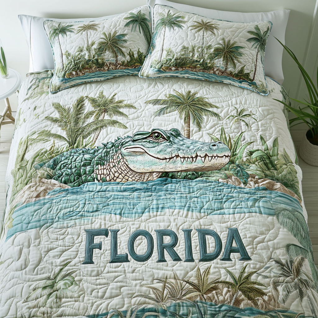 Gator Bayou 3-Piece Quilted Bedding Set