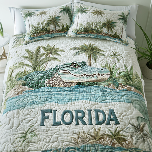 Gator Bayou 3-Piece Quilted Bedding Set
