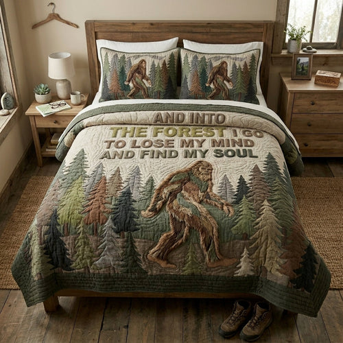 Deep Sasquatch 3-Piece Quilted Bedding Set