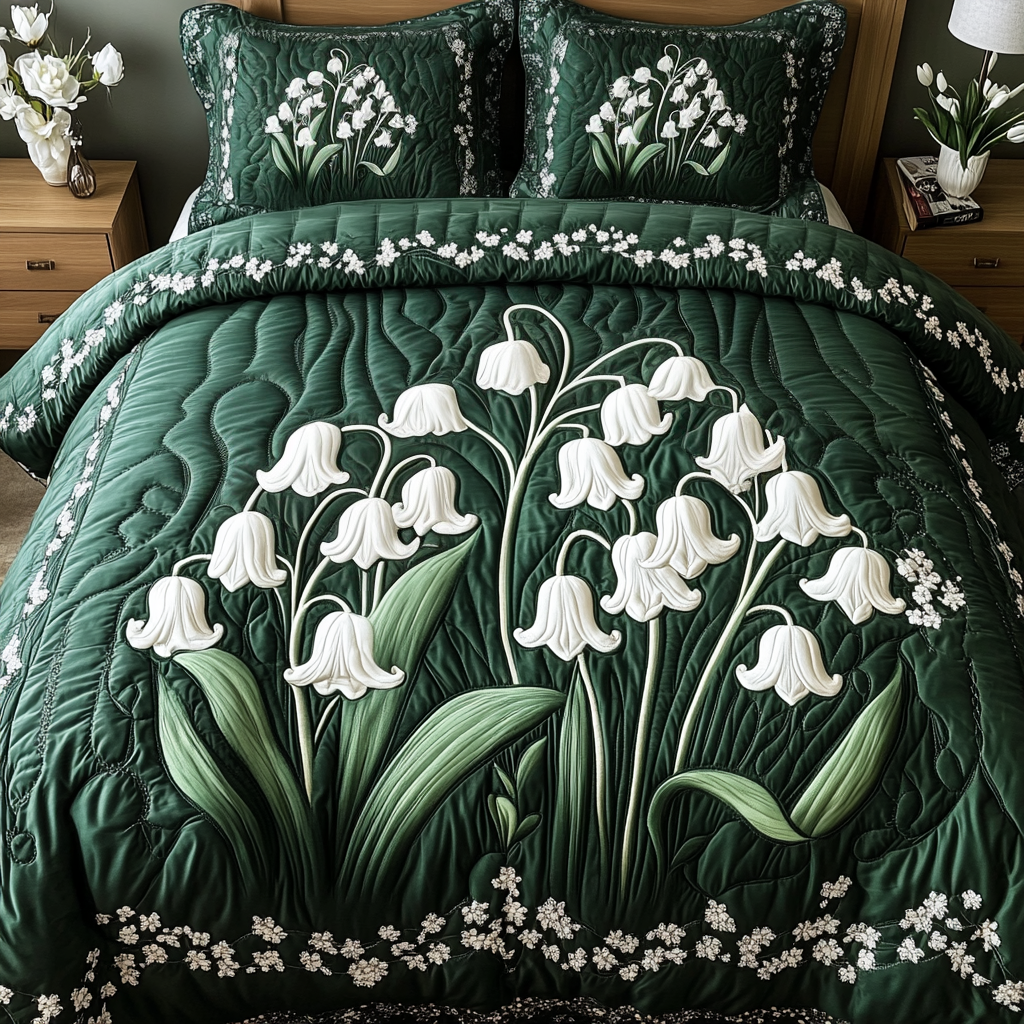 Gentle Garden 3-Piece Quilted Bedding Set