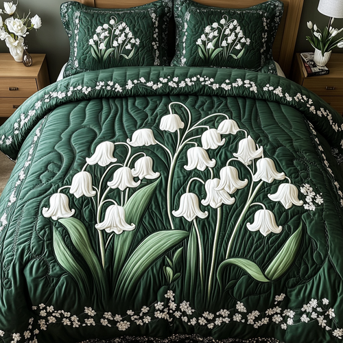 Gentle Garden 3-Piece Quilted Bedding Set
