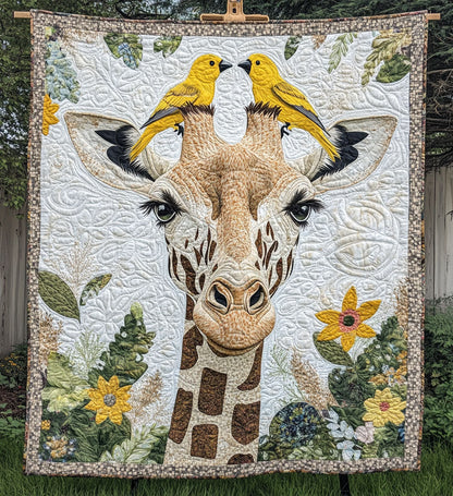 Gentle Giraffe Quilted Blanket