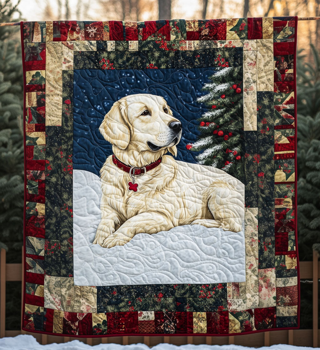 Gentle Golden Quilted Blanket