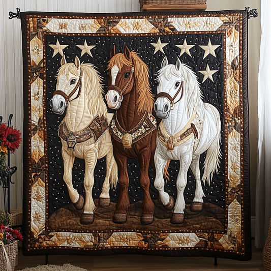 Gentle Horse Quilted Blanket