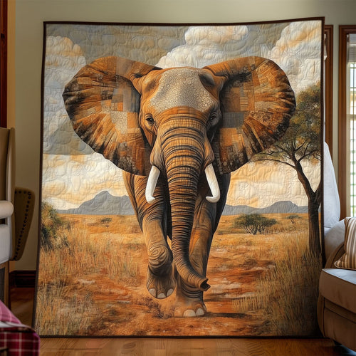 Gentle Tusker Quilted Blanket