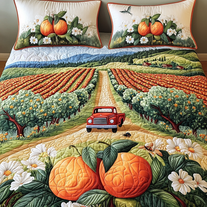 George Peach Fields 3-Piece Quilted Bedding Set