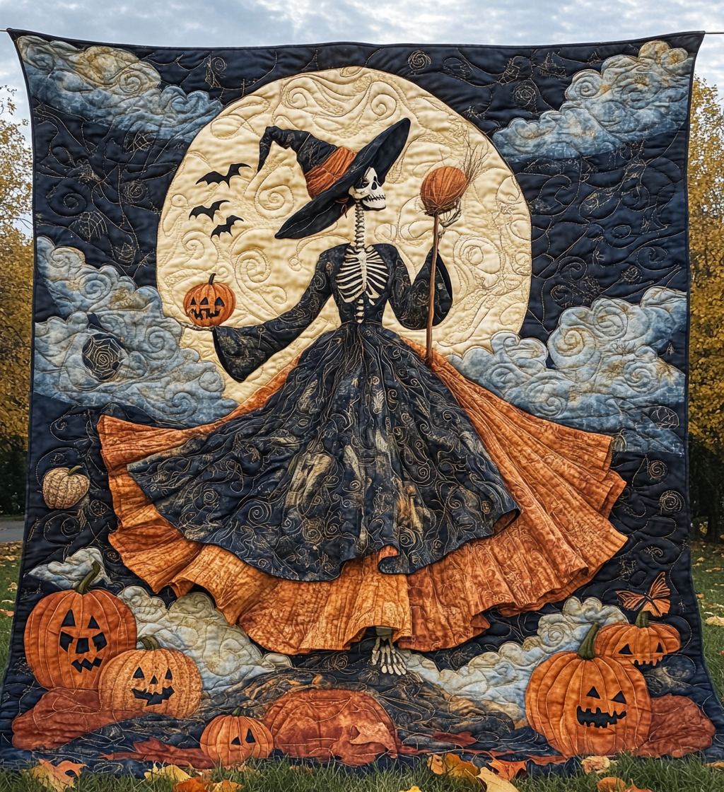 Ghostly Gathering Quilted Blanket