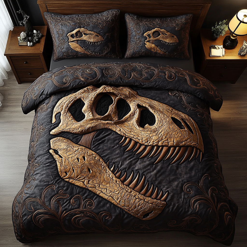 Giant Fossil 3-Piece Quilted Bedding Set