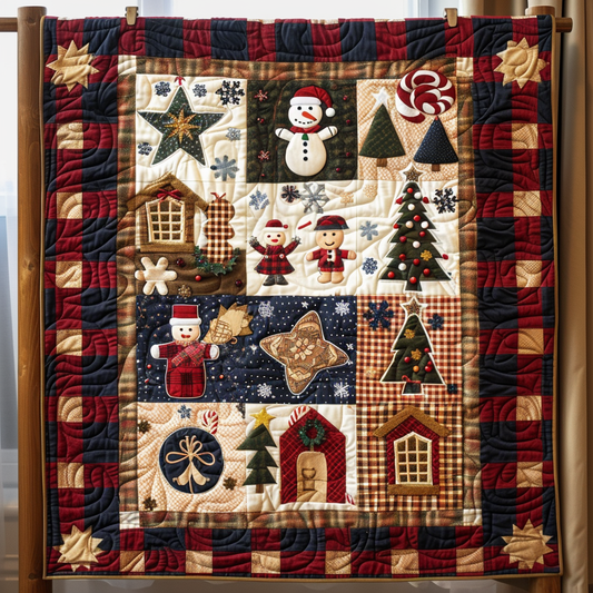 Gingerbread House Quilted Blanket