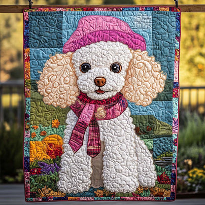 Glamour Poodle Quilted Blanket