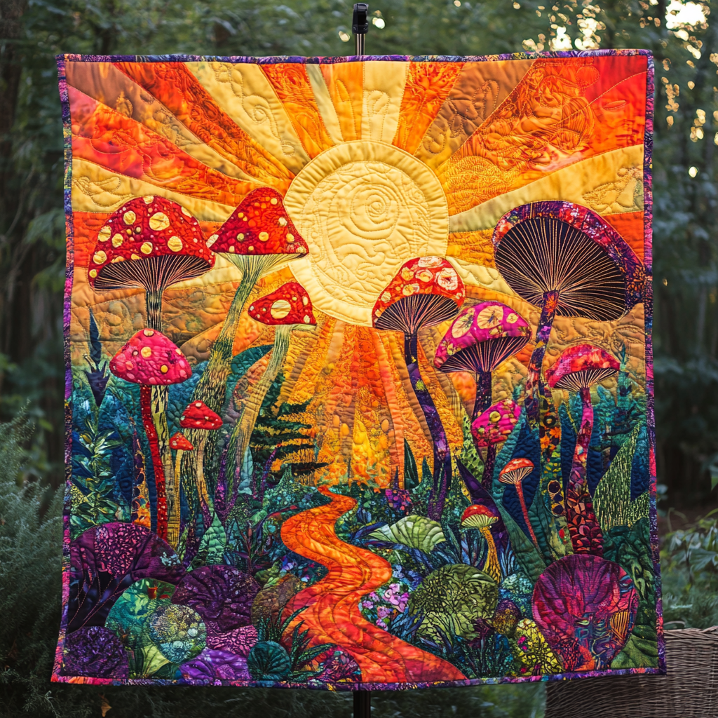 Glowing Grove Quilted Blanket