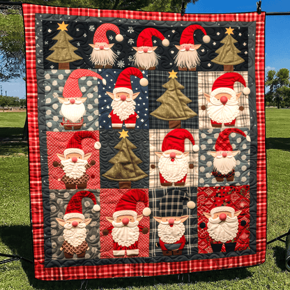 Gnome Adventure Quilted Blanket