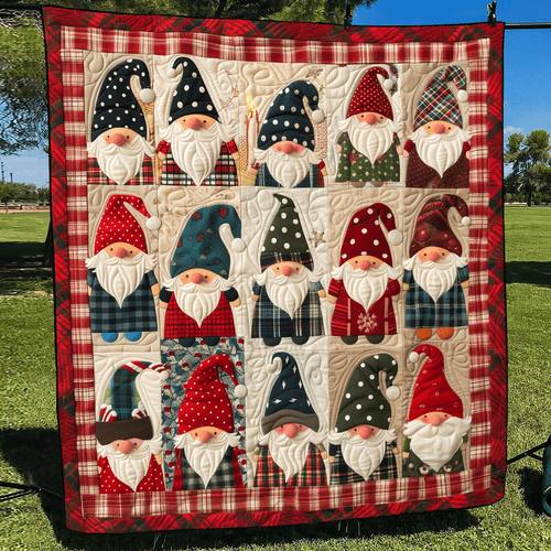Gnome Huddle Quilted Blanket