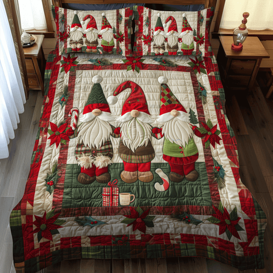 Christmas Gnome Quilted Bedding Set