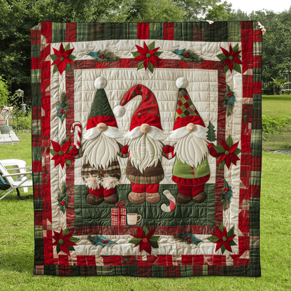 Gnome Parade Quilted Blanket