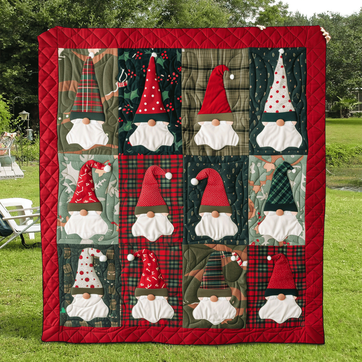 Gnome Party Quilted Blanket