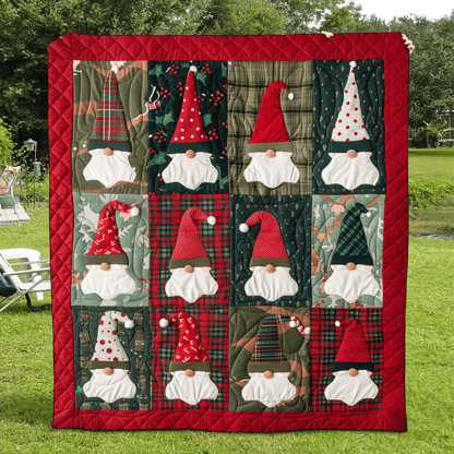 Gnome Party Quilted Blanket