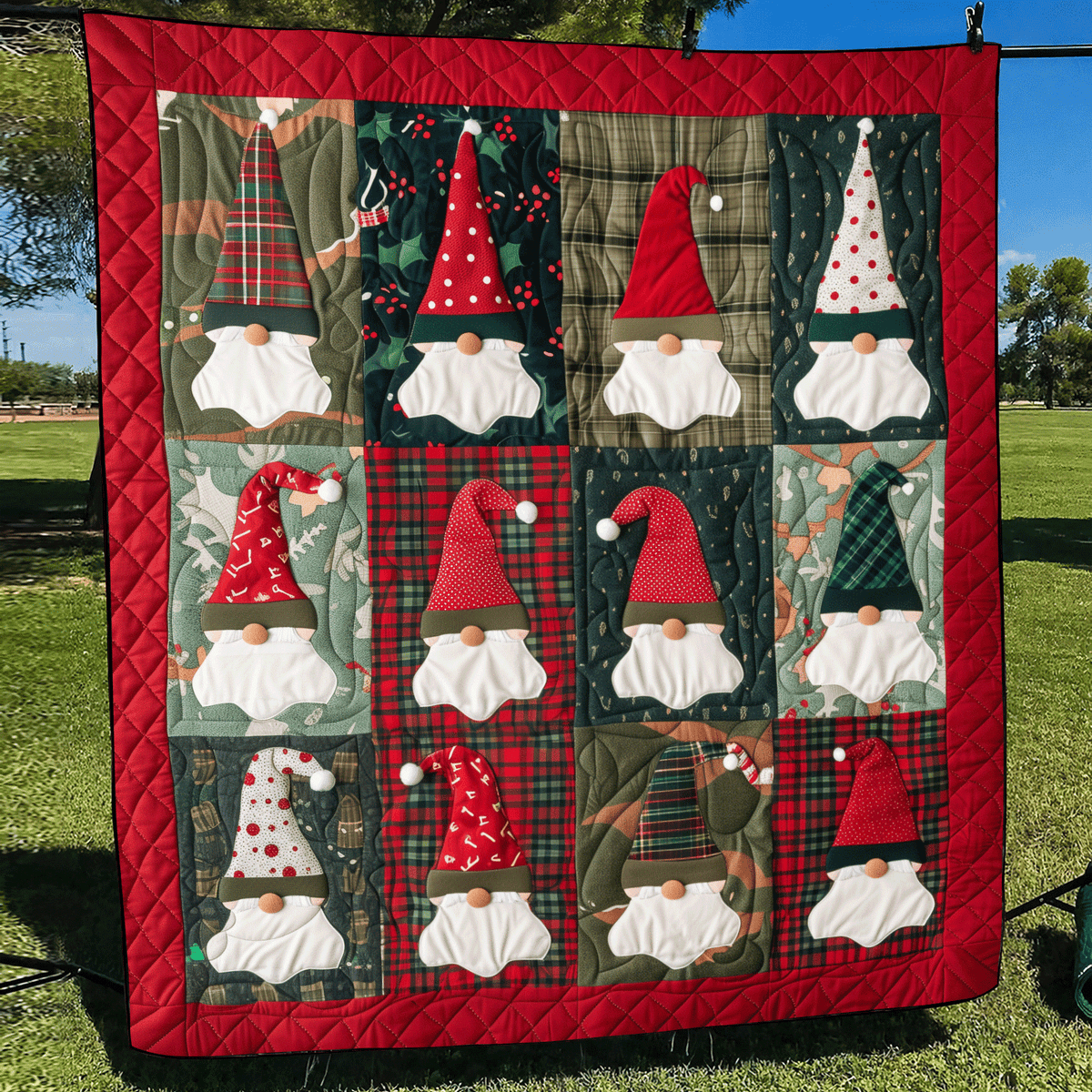 Gnome Party Quilted Blanket