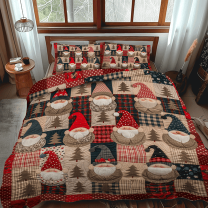 Gnome Village 3-Piece Quilted Bedding Set