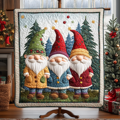Gnome Cheer Quilted Blanket