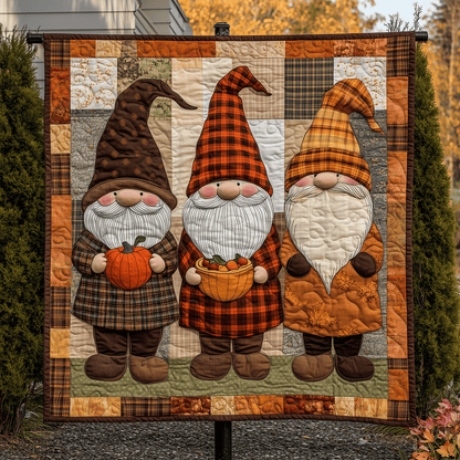 Gnome Fall Fest Quilted Blanket