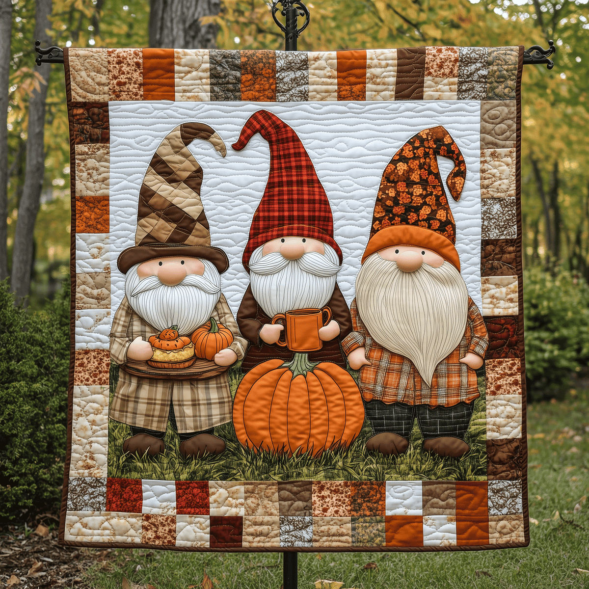 Gnome Grove Quilted Blanket