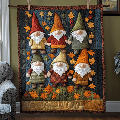 Gnome Harvest Quilted Blanket