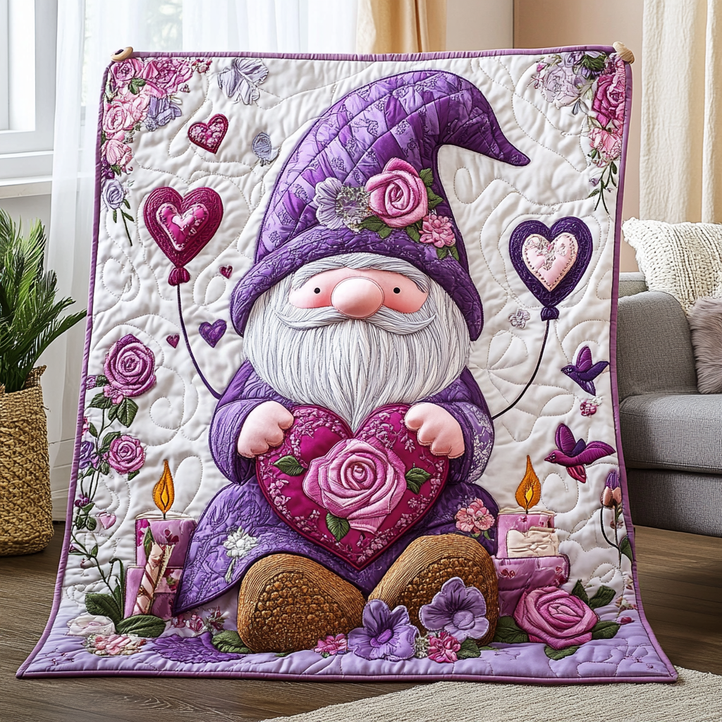 Gnome Heartfelt Quilted Blanket