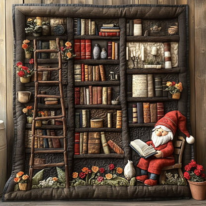 Gnome of Knowledge Quilted Blanket