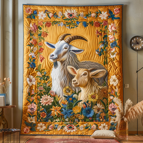 Goat Duo Quilted Blanket