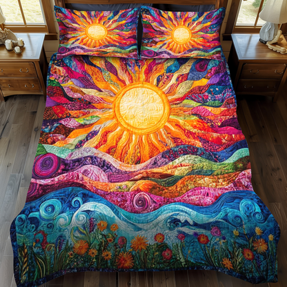 Golden Horizon 3-Piece Quilted Bedding Set