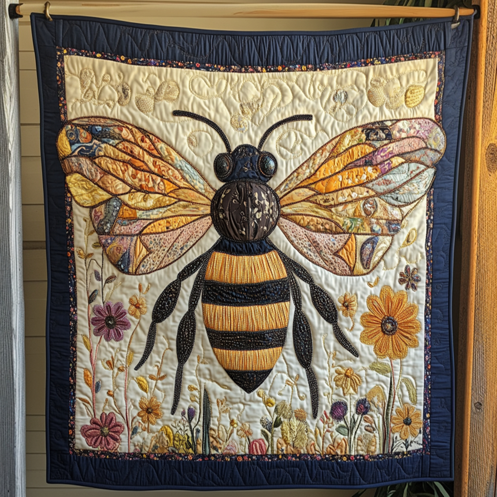 Golden Nectar Quilted Blanket